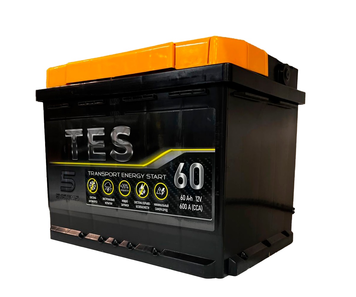 Аккумулятор автомобильный TES 60 Ач VLR (оп) обратная полярность