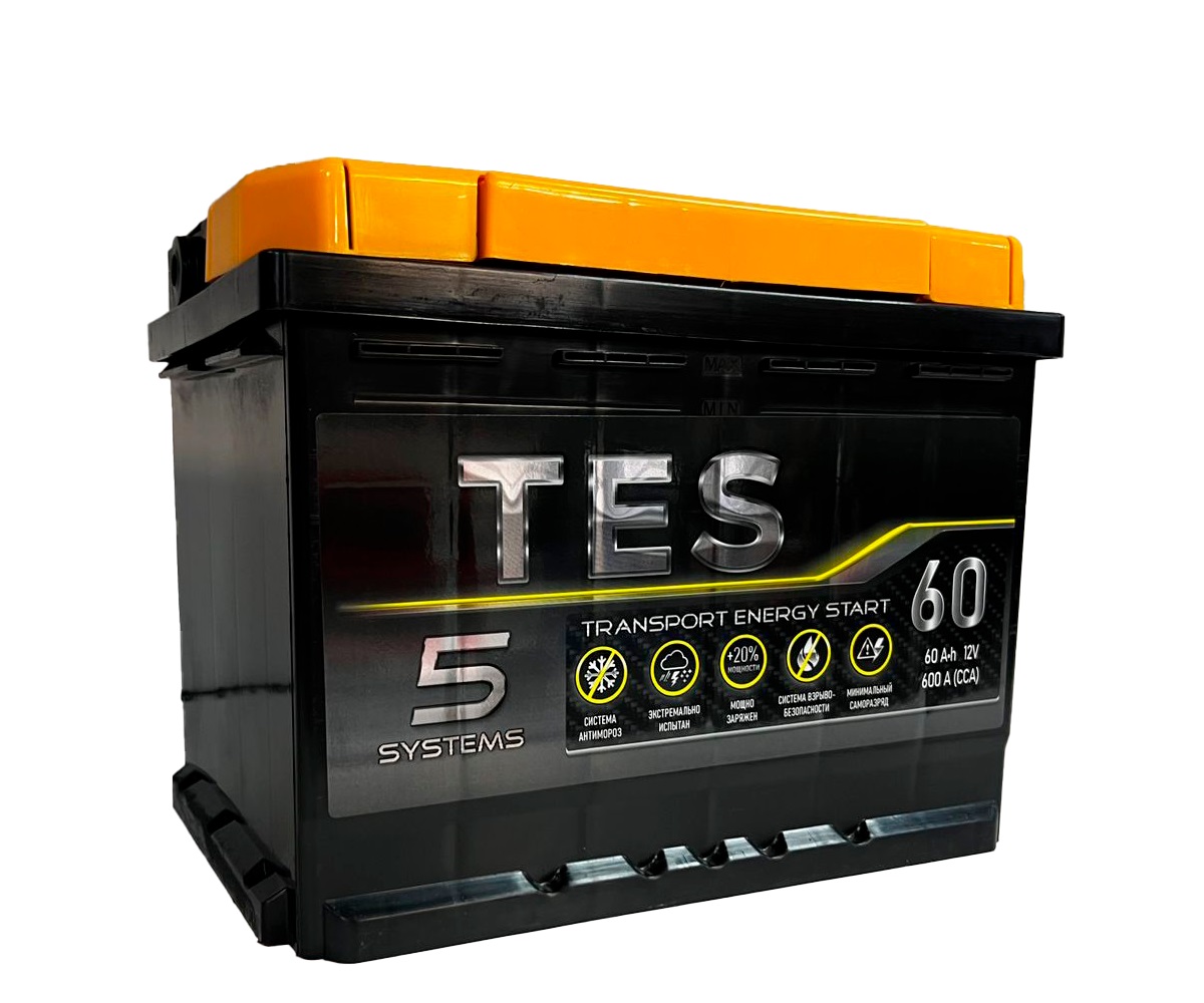 Аккумулятор автомобильный TES 60 Ач VLR (оп) обратная полярность
